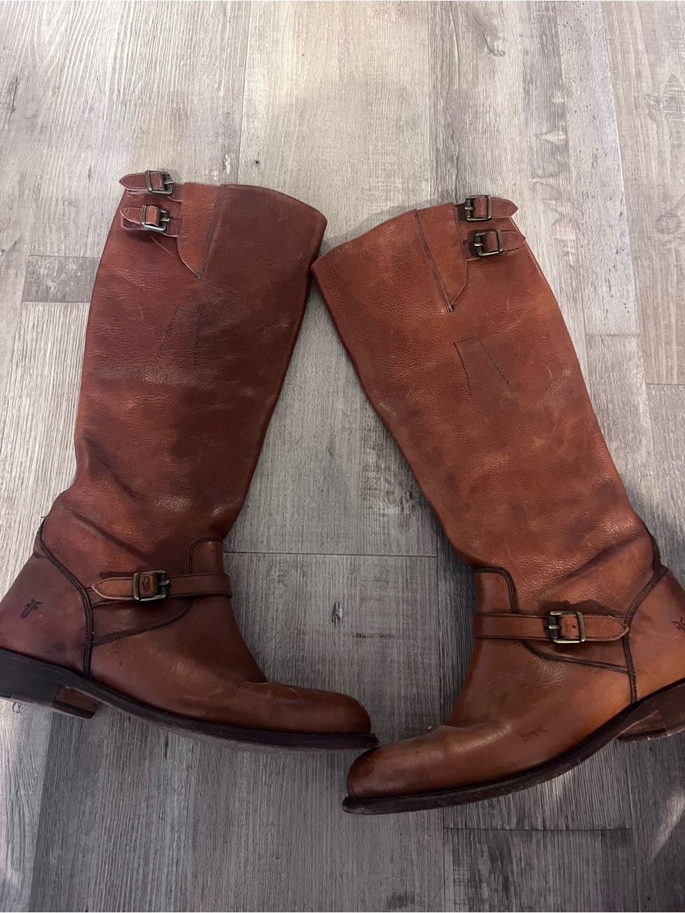 Vintage FRYE Dorado Tall Riding Boots Brown Leather Size 9 Made in Spain - Picture 5 of 6